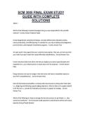 SCM 3005 FINAL EXAM STUDY GUIDE WITH COMPLETE SOLUTIONS