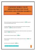 CERTIFIED MOBILE CRANE OPERATOR PREP TEST EXAM QUESTIONS AND ANSWERS GRADED A&plus; 2026