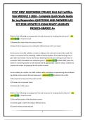 POST FIRST RESPONDER CPR AED First Aid Certification MODULE 3 2026 - Complete Quick Study Guide for Lay Responders-QUESTIONS AND ANSWERS-LATEST 2026 UPDATE&excl;&excl;&excl;&excl;-EXAM READY &lpar;ALREADY PASSED&rpar;-GRADED A&plus;