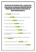CPR AED First Aid Certification 2026 - Complete Quick Study Guide for Lay Responders-QUESTIONS AND ANSWERS-LATEST 2026 UPDATE&excl;&excl;&excl;&excl;-EXAM READY &lpar;ALREADY PASSED&rpar;-GRADED A&plus;