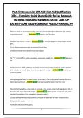 Post first responder CPR AED First Aid Certification 2026 - Complete Quick Study Guide for Lay Responders-QUESTIONS AND ANSWERS-LATEST 2026 UPDATE&excl;&excl;&excl;&excl;-EXAM READY &lpar;ALREADY PASSED&rpar;-GRADED A&plus;