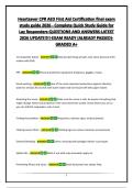 Heartsaver CPR AED First Aid Certification final exam study guide 2026 - Complete Quick Study Guide for Lay Responders-QUESTIONS AND ANSWERS-LATEST 2026 UPDATE&excl;&excl;&excl;&excl;-EXAM READY &lpar;ALREADY PASSED&rpar;-GRADED A&plus;