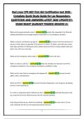 Red cross CPR AED First Aid Certification test 2026 - Complete Quick Study Guide for Lay Responders-QUESTIONS AND ANSWERS-LATEST 2026 UPDATE&excl;&excl;&excl;&excl;-EXAM READY &lpar;ALREADY PASSED&rpar;-GRADED A&plus;