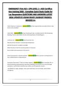 EMERGENCY CPR AED First Aid Certification test-American red cross 2026 - Complete Quick Study Guide for Lay Responders-QUESTIONS AND ANSWERS-LATEST 2026 UPDATE&excl;&excl;&excl;&excl;-EXAM READY &lpar;ALREADY PASSED&rpar;-GRADED A&plus;