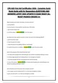CPR AED First Aid Certification 2026 - Complete Quick Study Guide with for Responders-QUESTIONS AND ANSWERS-LATEST 2026 UPDATE&excl;&excl;&excl;&excl;-EXAM READY &lpar;ALREADY PASSED&rpar;-GRADED A&plus;