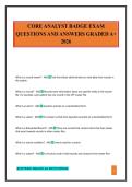 CORE ANALYST BADGE EXAM QUESTIONS AND ANSWERS GRADED A&plus; 2026