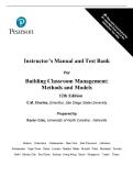 Instructor&rsquo;s Manual and Test Bank For Building Classroom Management Methods and Models 12th Edition