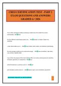 CREO CERTIFICATION TEST - PART 1 EXAM QUESTIONS AND ANSWERS GRADED A&plus; 2026