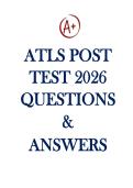 ATLS POST  TEST 2026  QUESTIONS  &  ANSWERS