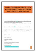 FAA 107 COMMERCIAL DRONE PILOT EXAM MATERIAL EXAM QUESTIONS AND ANSWERS GRADED A&plus; 2026