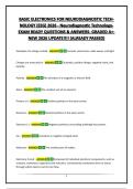 BASIC ELECTRONICS FOR NEURODIAGNOSTIC TECHNOLOGY &lpar;EEG&rpar; 2026 - Neurodiagnostic Technology- EXAM READY QUESTIONS & ANSWERS- GRADED A&plus;-NEW 2026 UPDATE&excl;&excl;&excl;&excl; &lpar;ALREADY PASSED&rpar;