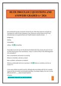 HLTH 3500 EXAM 2 QUESTIONS AND ANSWERS GRADED A&plus; 2026