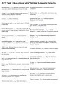 ATT Test 1 Questions with Verified Answers Rated A