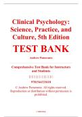 Test Bank &ndash; Clinical Psychology&colon; Science&comma; Practice&comma; and Culture&comma; 5th Edition &ndash; Andrew M&period; Pomerantz &ndash; ISBN 9781544333618 &lpar;Full Chapters 1&ndash;19 Covered&rpar;