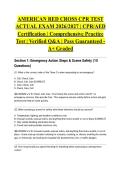AMERICAN RED CROSS CPR TEST ACTUAL EXAM 2026&sol;2027 &vert; CPR&sol;AED Certification &vert; Comprehensive Practice Test &vert; Verified Q&A &vert; Pass Guaranteed - A&plus; Graded