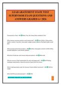 LEAD ABATEMENT STATE TEST SUPERVISOR EXAM QUESTIONS AND ANSWERS GRADED A&plus; 2026
