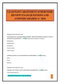 LEAD PAINT ABATEMENT SUPERVISOR REVIEW EXAM QUESTIONS AND ANSWERS GRADED A&plus; 2026