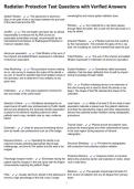 Radiation Protection Test Questions with Verified Answers