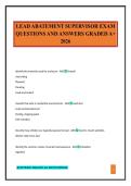 LEAD ABATEMENT SUPERVISOR EXAM QUESTIONS AND ANSWERS GRADED A&plus; 2026