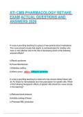 ATI CMS PHARMACOLOGY RETAKE EXAM ACTUAL QUESTIONS AND ANSWERS 2026 