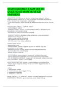 NEUROSCIENCE EXAM SET &lpar;B&rpar; QUESTIONS WITH VERIFIED ANSWERS