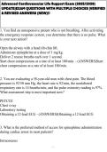Advanced Cardiovascular Life Support Exam &lpar;2025&sol;2026&rpar; UPDATE&vert;EXAM QUESTIONS WITH MULTIPLE CHOICES &vert;VERIFIED & REVISED ANSWERS &lpar;NEW&rpar;&excl;&excl;