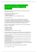 NEUROSCIENCE ASSESSMENT -QUESTIONS WITH COMPLETE ANSWERS