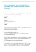 ATI RN COMMUNITY HEALTH CMS EXAM 2026 QUESTIONS AND CORRECT ANSWERS CORRECT ANSWERS 