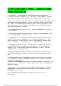NEUROSCIENCE FINAL - QUESTIONS AND ANSWERS