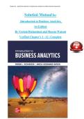 Introduction to Business Analytics 1st Edition &lpar;Vernon Richardson & Marcia Watson&rpar; &ndash; Verified Complete Solution Manual Chapters 1&ndash;12 &vert; Exam-Ready Step-by-Step Answers