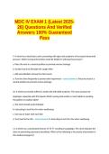 MDC IV EXAM 1 -Latest 2025-26- Questions And Verified Answers 100&percnt; Guaranteed Pass