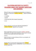 CALIFORNIA MOTORCYCLE SAFETY   PROGRAM &lpar;CMSP&rpar; TEST 20262027 QUESTIONS  AND ANSWERS&period; 