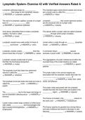 Lymphatic System- Exercise 42 with Verified Answers Rated A