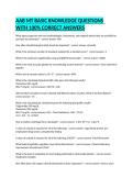 AAB MT BASIC KNOWLEDGE QUESTIONS  WITH 100&percnt; CORRECT ANSWERS