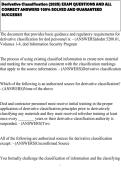 Derivative Classification &lpar;2025&rpar; EXAM QUESTIONS AND ALL CORRECT ANSWERS 100&percnt; SOLVED AND GUARANTEED SUCCESS&excl;&excl;