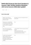 SNHD AEMT Protocols Quiz Exam Questions & Answers &vert; 100&percnt; Verified solutions &vert;Questions with Correct Answers 2026 latest update&excl;&excl;