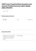 WSET Level 2 Practical EXAM Questions and Answers &lpar;Verified Answers&rpar; &lpar;Latest Update 2026&rpar; UPDATE&excl;&excl;