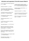 Inductance and capacitance Test with Answers Rated A