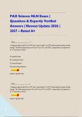 PAX Science NLN Exam &vert; Questions & Expertly Verified Answers &vert; Newest Update 2026 &vert; 2027 &ndash; Rated A&plus;