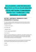 ATI ANATOMY AND PHYSIOLOGY PRACTICE ACTUAL EXAM 2026&sol;2027 &vert; TEAS A&P Section &vert; Comprehensive Practice Test &vert; Verified Q&A &vert; Pass Guaranteed - A&plus; Graded