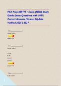 PAX Prep MATH 1 Exam &lpar;NLN&rpar; Study Guide Exam Questions with 100&percnt; Correct Answers &lpar;Newest Update Verified 2026 &vert; 2027&period;     