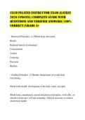 CLUB PILATES Instructor Exam &lpar;Latest 2026 Update&rpar; &vert; Complete Guide with Questions and Verified Answers &vert; 100&percnt; Correct &vert; Grade A&plus;