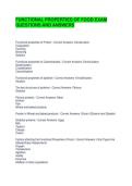 FUNCTIONAL PROPERTIES OF FOOD EXAM QUESTIONS AND ANSWERS