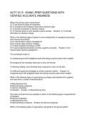 ACTY 2110 - EXAM I PREP QUESTIONS WITH VERIFIED ACCURATE ANSWERS