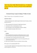 TEST BANK FOR PROFESSIONAL NURSING CONCEPTS & CHALLENGES 9TH EDITION BETH&period;pdf