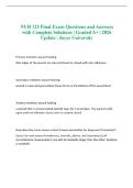 NUR 125 Final Exam Questions and Answers with Complete Solutions &vert; Graded A&plus; &vert; 2026 Update &vert; Joyce University