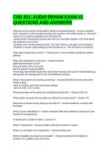 CSD 431- AUDIO REHAB EXAM &num;1 QUESTIONS AND ANSWERS