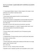ACTY 2110 EXAM 1 QUESTIONS WITH VERIFIED ACCURATE ANSWERS