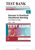 Test Bank - Success in Practical&sol;Vocational Nursing &lpar; From Student to Leader&rpar;  10th Edition by   Lisa&period; Carroll& Janyce Collier&vert;Questions & 100&percnt; verified Answers&comma; Rationales&vert;2026 latest update 