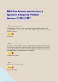 NLN Pax Science practice tests &vert; Question & Expertly Verified Answers &vert; 2026 &vert; 2027&period;     